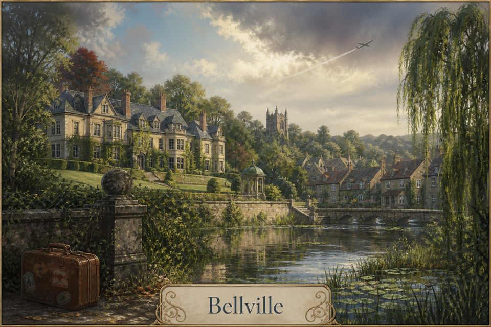 AI-generated fictional impression of Bellville, created from the setting's story premise and themes