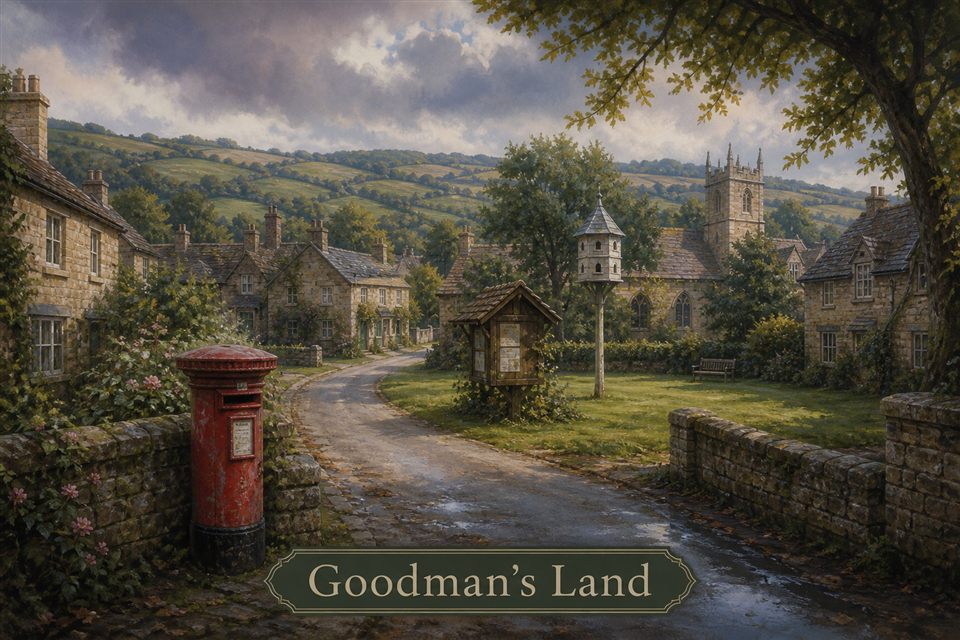 AI-generated story interpretation of the fictional setting Goodman's Land