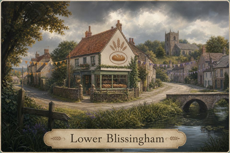 AI-generated story interpretation of the fictional setting Lower Blissingham