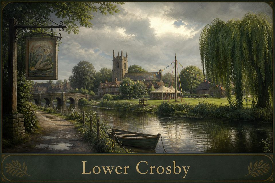 AI-generated story interpretation of the fictional setting Lower Crosby