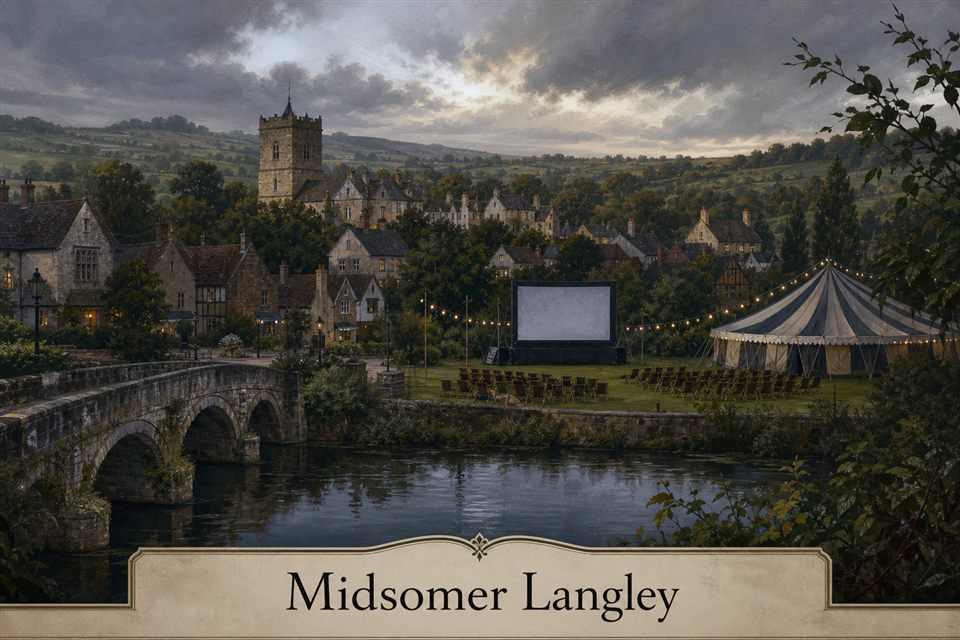 AI-generated story interpretation of the fictional setting Midsomer Langley