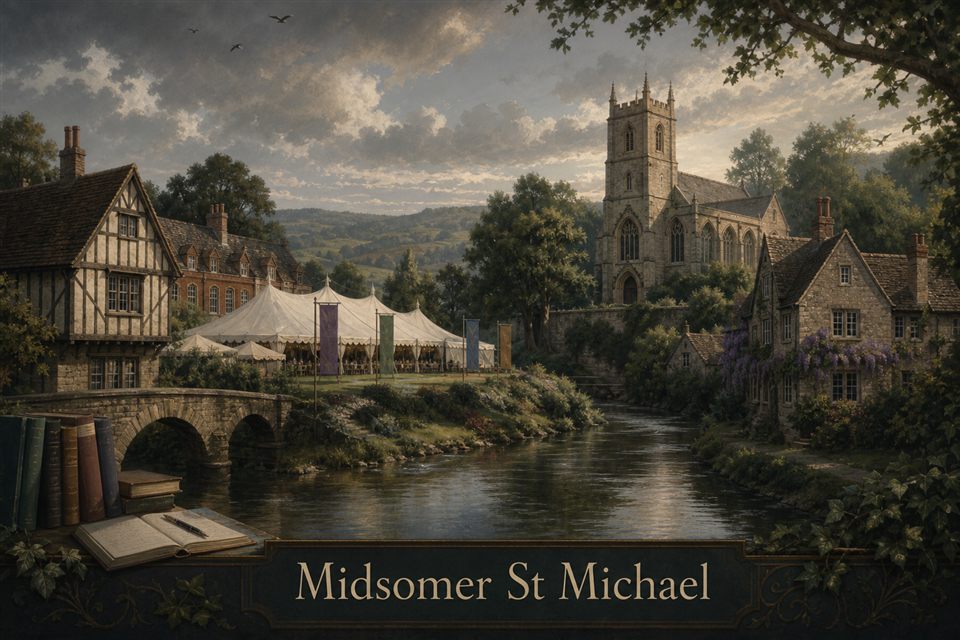 AI-generated story interpretation of the fictional setting Midsomer St Michael