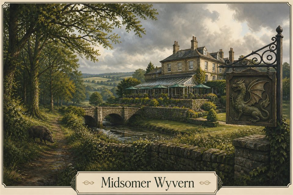 AI-generated story interpretation of the fictional setting Midsomer Wyvern