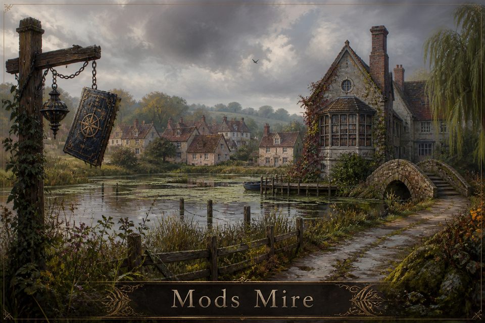 AI-generated story interpretation of the fictional setting Mods Mire